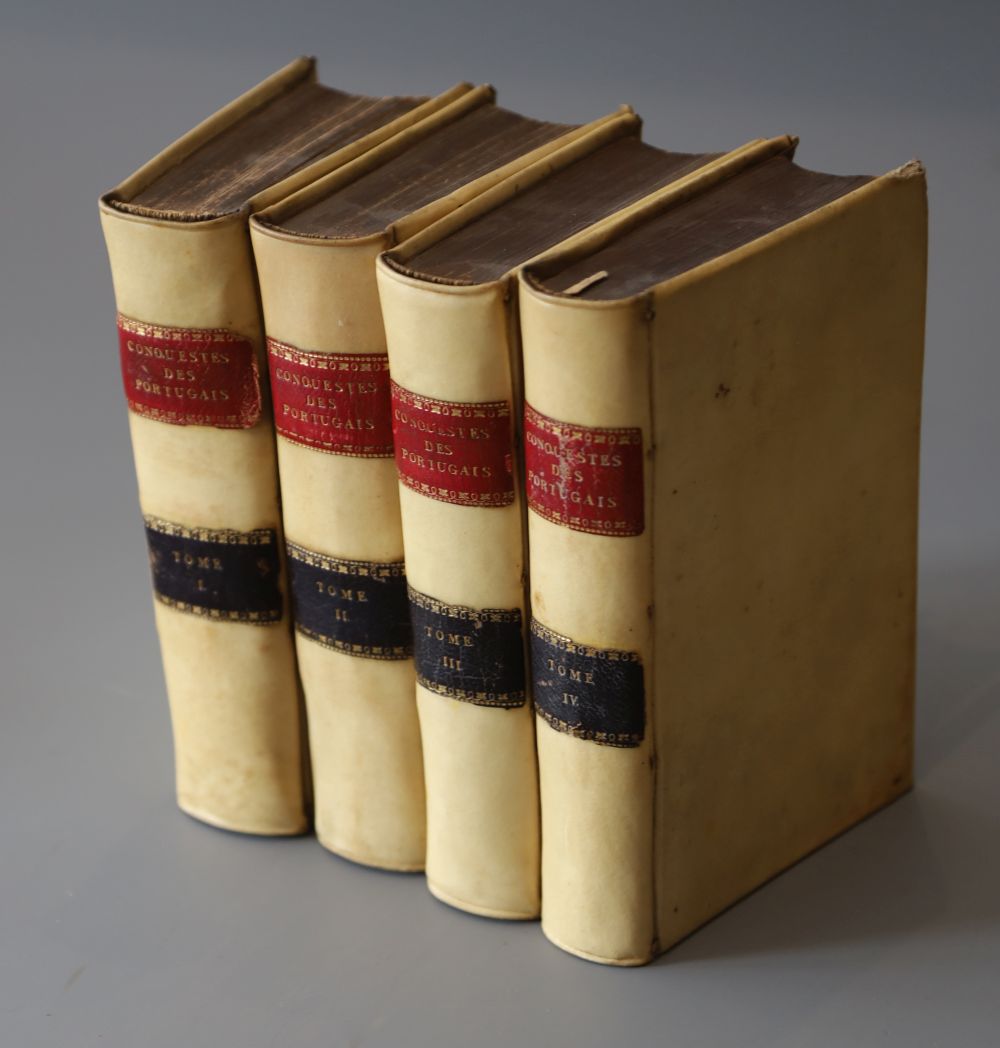 Lafitau, Rev. Pere, Joseph-Francois, 1681-1746. - Histoire des decouvertes et conquestas des Portugais, 4 vols, vellum, 8vo, folding en